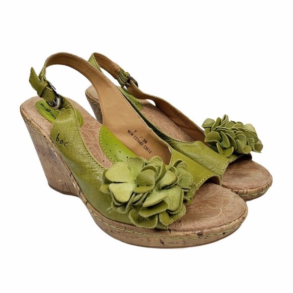 b.o.c Born Leather Slingback Wedge Sandals
